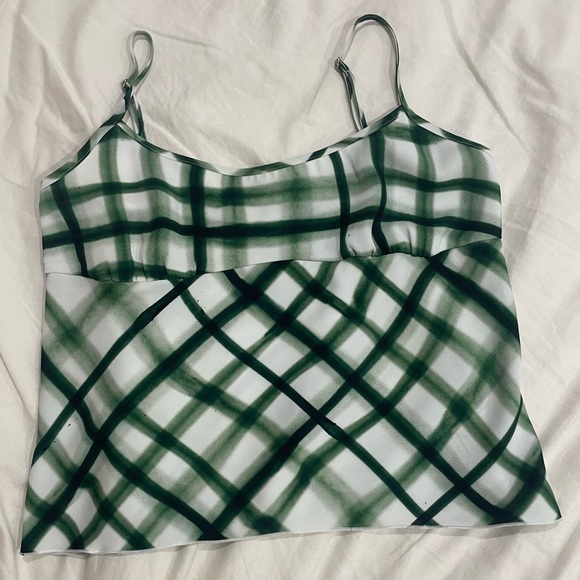Green plaid tank top - Picture 1 of 2